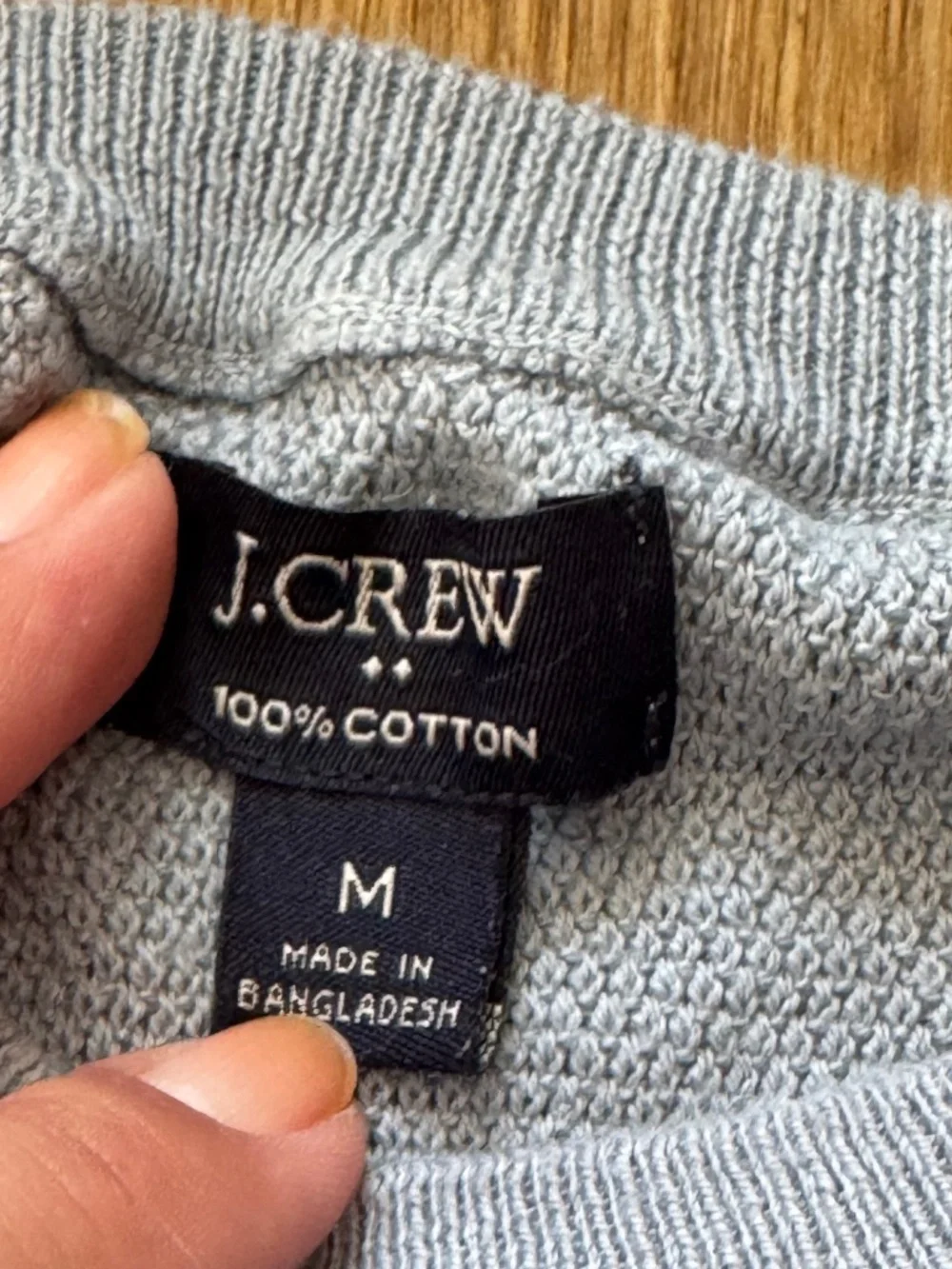 J.Crew Men's Light Blue 100% Cotton Crewneck Sweater Size M